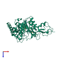 PDB entry 1vli coloured by chain, top view.