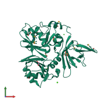 PDB entry 1vly coloured by chain, front view.