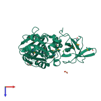 PDB entry 1vly coloured by chain, top view.