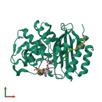 PDB entry 1vm1 coloured by chain, front view.