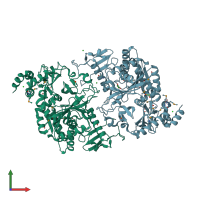PDB entry 1vm8 coloured by chain, front view.