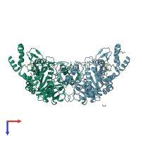 PDB entry 1vm8 coloured by chain, top view.