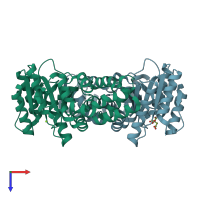 PDB entry 1vma coloured by chain, top view.