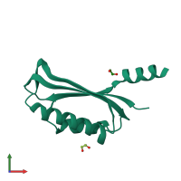 PDB entry 1vmb coloured by chain, front view.