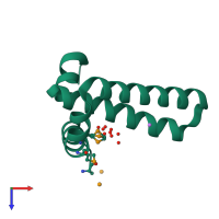 PDB entry 1vmg coloured by chain, top view.