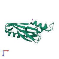 PDB entry 1vmh coloured by chain, top view.