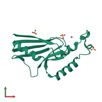 PDB entry 1vmj coloured by chain, front view.