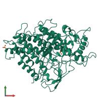 PDB entry 1vns coloured by chain, front view.