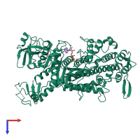 PDB entry 1vom coloured by chain, top view.