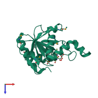 PDB entry 1vp8 coloured by chain, top view.
