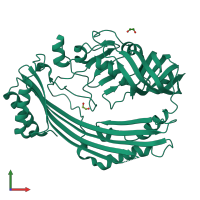 PDB entry 1vpb coloured by chain, front view.