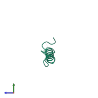 PDB entry 1vpc coloured by chain, side view.