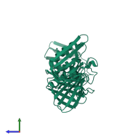 PDB entry 1vpk coloured by chain, side view.