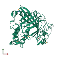 PDB entry 1vpr coloured by chain, front view.