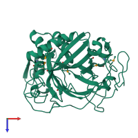 PDB entry 1vpr coloured by chain, top view.