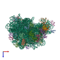 PDB entry 1vq7 coloured by chain, top view.