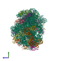 PDB 1vq9 coloured by chain and viewed from the side.
