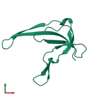 PDB entry 1vqj coloured by chain, front view.