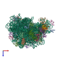 PDB entry 1vql coloured by chain, top view.