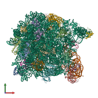 PDB entry 1vqn coloured by chain, front view.