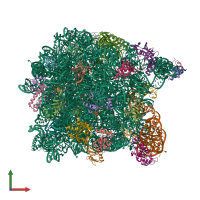 PDB entry 1vqo coloured by chain, front view.