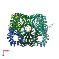 PDB entry 1vqy coloured by chain, top view.