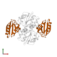 Phosphocarrier protein HPr in PDB entry 1vrc, assembly 1, front view.