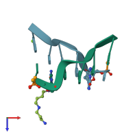 PDB entry 1vro coloured by chain, top view.