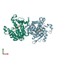 PDB entry 1vrw coloured by chain, front view.