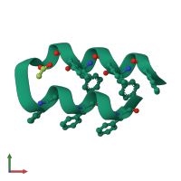 PDB entry 1vrz coloured by chain, front view.