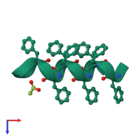 PDB entry 1vrz coloured by chain, top view.