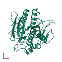 PDB entry 1vsb coloured by chain, front view.