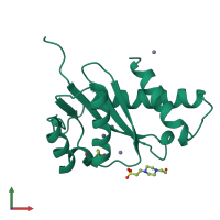PDB entry 1vsh coloured by chain, front view.
