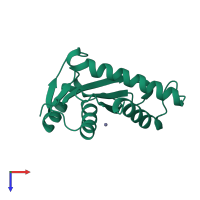 PDB entry 1vsl coloured by chain, top view.