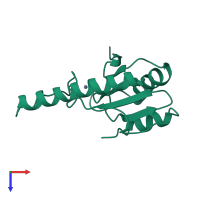 PDB entry 1vsr coloured by chain, top view.