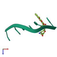 PDB entry 1vth coloured by chain, top view.