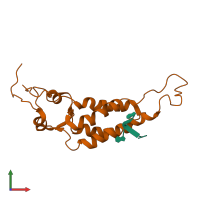 PDB entry 1vtm coloured by chain, front view.