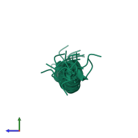 PDB entry 1vtp coloured by chain, ensemble of 20 models, side view.