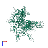 PDB entry 1vvd coloured by chain, ensemble of 21 models, top view.