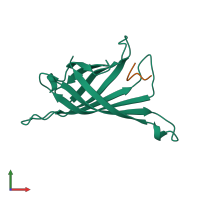 PDB entry 1vwm coloured by chain, front view.