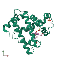 PDB entry 1vxb coloured by chain, front view.