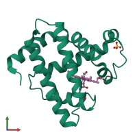 PDB entry 1vxc coloured by chain, front view.