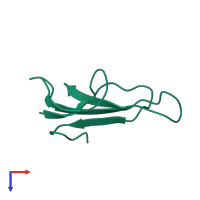 PDB entry 1vyc coloured by chain, top view.
