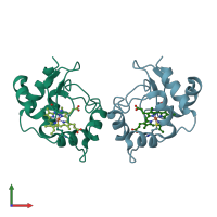 PDB entry 1vyd coloured by chain, front view.