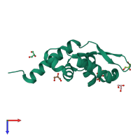 PDB entry 1vyi coloured by chain, top view.