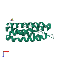 PDB entry 1vyk coloured by chain, top view.