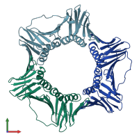 PDB entry 1vym coloured by chain, front view.