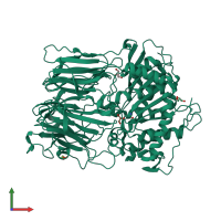 PDB entry 1vz3 coloured by chain, front view.