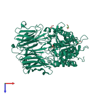 PDB entry 1vz3 coloured by chain, top view.