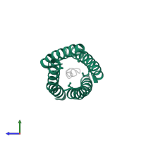 Acetylcholinesterase in PDB entry 1vzj, assembly 1, side view.